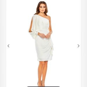 New with tags Ieena for Mac Duggal white cocktail or wedding dress. $338 retail